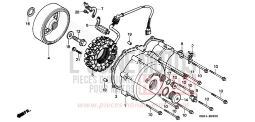 PANNEAU CARTER-MOTEUR G./ GENERATRICE VT600CS de 1995